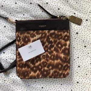 Coach Madison North/South Swingpack in Ocelot Leopard